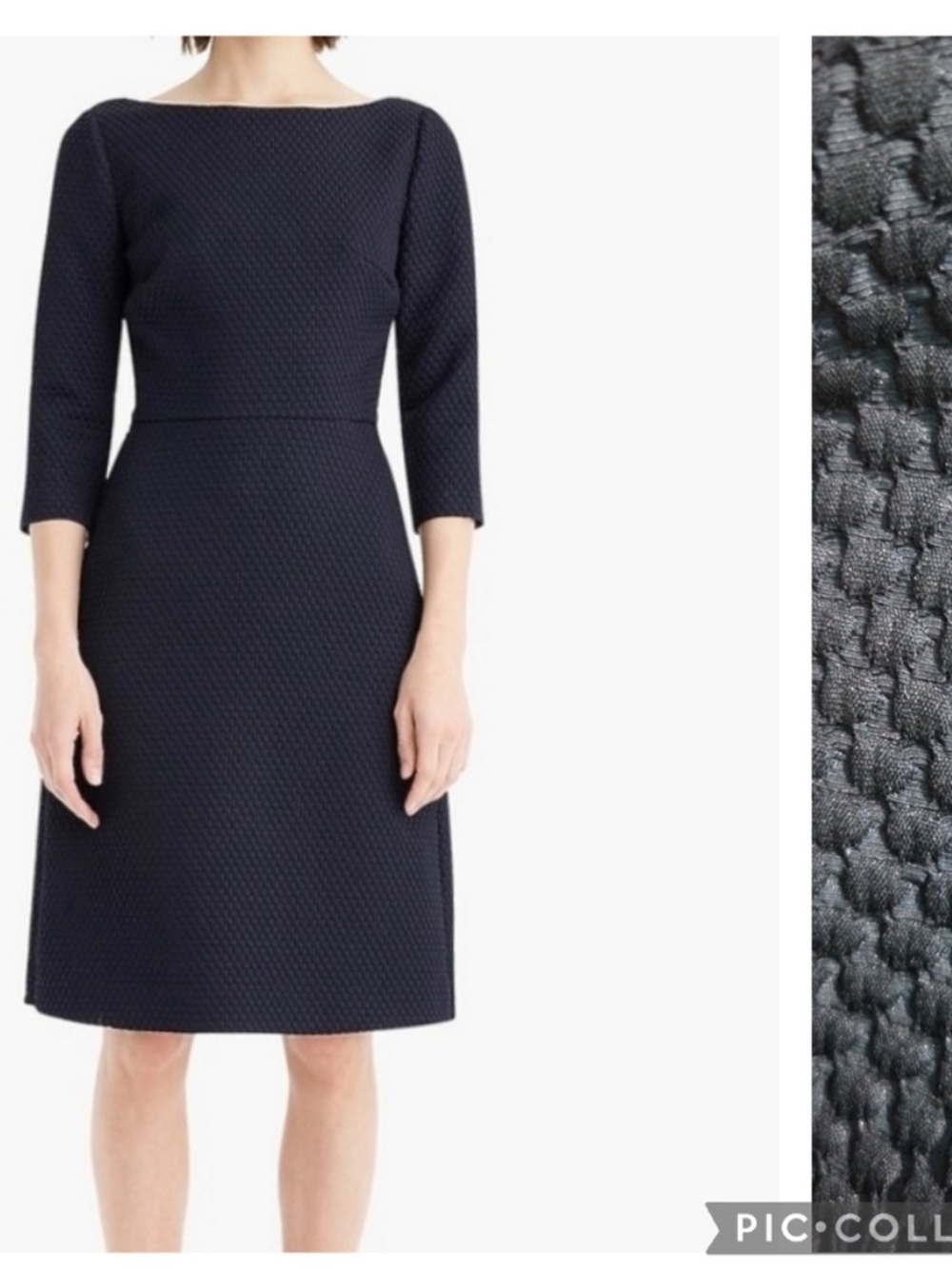 J. Crew Navy Textured Sheath Dress